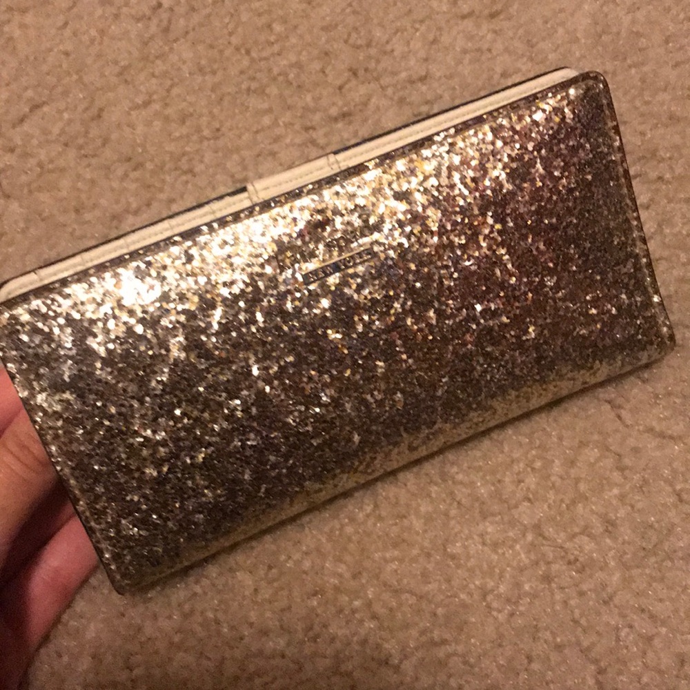 Kate Spade gold glitter wallet